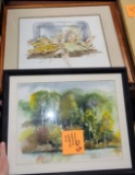 2 FRAMED WATERCOLORS - PICK UP ONLY