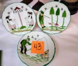 SAXE HAND PAINTED PLATES (Some chips)