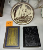 1930 & 37 KENT ILLUSTRATED MOBY DICK NOVELS  with MOBY DICK PLATE (Rockwell Kent-Vernon Kiln
