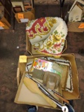MISCELLANEOUS LOT with rug, utensils,etc.