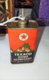 VINTAGE TEXACO OIL CAN with oil - PICK UP ONLY