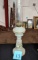 ANTIQUE BRISTOL HAND PAINTED OIL LAMP