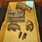 VINTAGE CARVED WOODEN BEARS with INKWELL (glass missing)