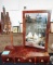 ANTIQUE EMPIRE STYLE DRESSING TABLE MIRROR & DRAWERS (needs hardware to hold mirror) - PICK UP ONLY