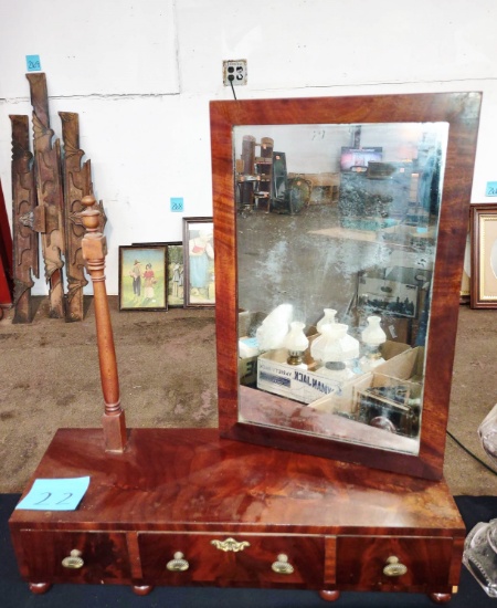 ANTIQUE EMPIRE STYLE DRESSING TABLE MIRROR & DRAWERS (needs hardware to hold mirror) - PICK UP ONLY