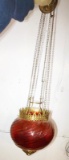 ANTIQUE DEEP CRANBERRY/RED SMALL HANGING LAMP (No font)