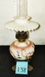 ANTIQUE OIL LAMP with PETTICOAT