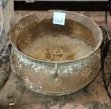 LARGE CAST IRON POT (Piece busted on rim) - PICK UP ONLY