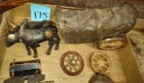 WOODEN OX & WAGON (Needs repaired) - PICK UP ONLY