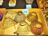 LOT OF EARLY 1900's SMALL FILIGREE LAMP SHADES