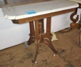 MARBLE TOP TABLE (leg needs repaired) - PICK UP ONLY