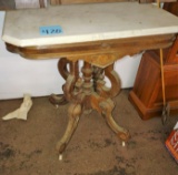 MARBLE TOP TABLE (leg needs repaired) - PICK UP ONLY