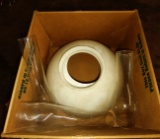 2 WHITE HANGING LAMP SHADES & CHIMNEYS - PICK UP ONLY