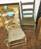 2 ANTIQUE LADDERBACK CHAIRS - PICK UP ONLY
