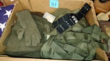 VINTAGE ARMY SCARF, BELT, SUSPENDERS & JACKET LINING