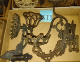 ANTIQUE CAST IRON OIL LAMP BRACKETS