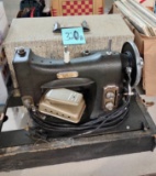 VINTAGE WHITE SEWING MACHINE IN CASE - PICK UP ONLY