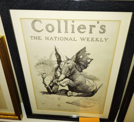 FRAMED EARLY 1900's ORIGINAL COLLIER'S COVER (13.5X17.5)