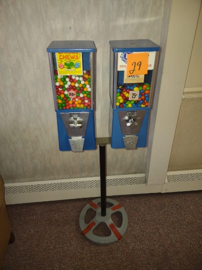 ASTRO 25 CENT DOUBLE GUMBALL MACHINE - PICK UP ONLY (NO KEY)