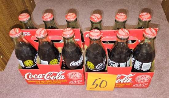 COKE BOTTLES WITH ASHLAND UNIVERSITY 125TH ANNIVERSARY ADVERTISING - PICK UP ONLY