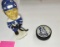 CLEVELAND BARONS BOBBLEHEAD AND AUTOGRAPHED HOCKEY PUCK