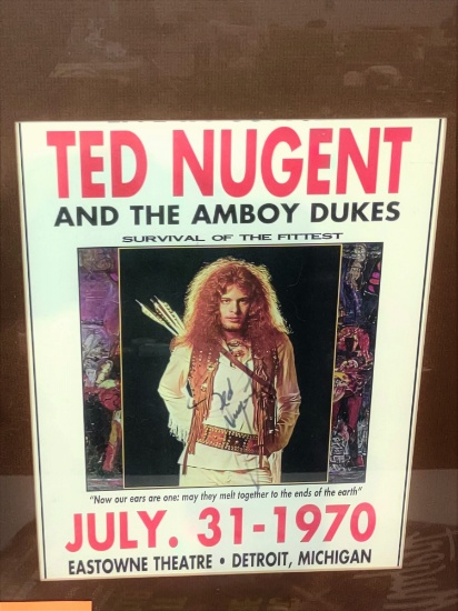 TED NUGENT CONCERT POSTER SIGNED PICK UP ONLY