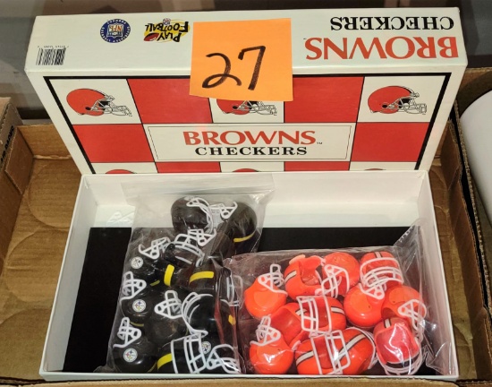 BROWNS AND STEELERS CHECKERS