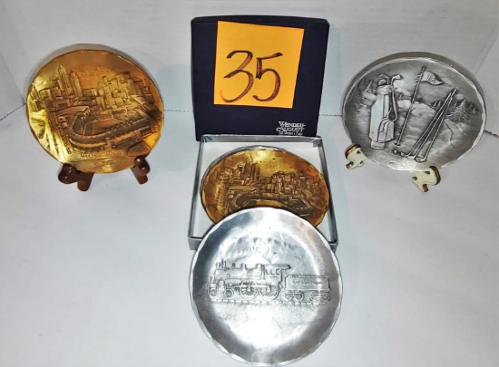 SMALL WENDELL AUGUST PLATES with CLEVELAND STADIUM & MORE!!