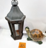 DECORATIVE TURTLE AND LANTERN - PICK UP ONLY