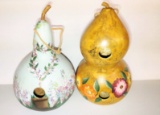 BEAUTIFUL HAND PAINTED BIRDHOUSE GOURDS