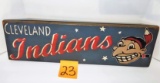 WOODEN CLEVELAND INDIANS SIGN