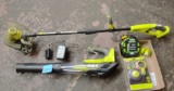 RYOBI BATTERY POWERED BLOWER AND WEED EATER WITH EXTRA WIRE - PICK UP ONLY