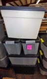 GROUP OF PLASTIC TOTES- PICK UP ONLY