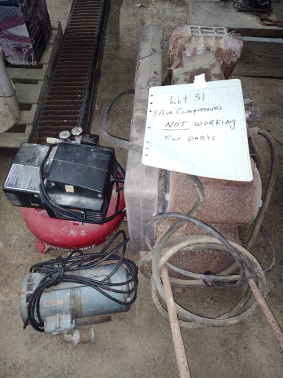 (3) AIR COMPRESSORS "Not Working" (parts only) - PICK UP ONLY