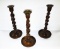 ANTIQUE TWISTED WOOD CANDLESTICKS