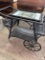 BEAUTIFUL BLACK PAINTED WICKER TEA CART- PICK UP ONLY
