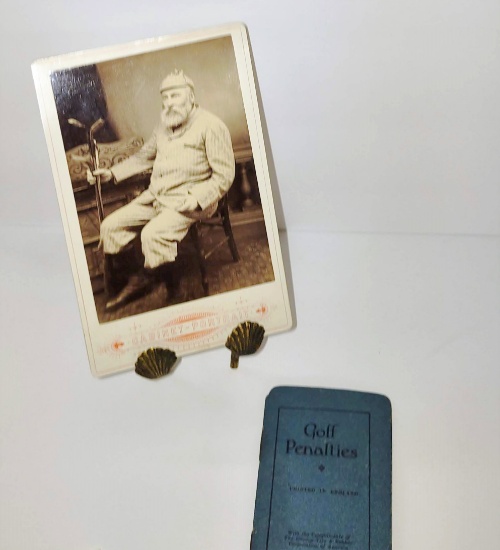 EARLY GOLFER PHOTOGRAPH AND PENALTY BOOKLET