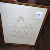 VINTAGE PICASSO ROOSTER PRINT - PICK UP ONLY