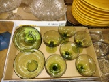 DELICATE VINTAGE GREEN GLASS - PICK UP ONLY