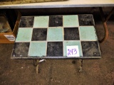 TILE TOP TABLE WITH WROUGHT IRON LEGS - PICK UP ONLY