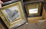 PAIR OF ANTIQUE SHADOW BOX FRAMED MIRRORS - PICK UP ONLY