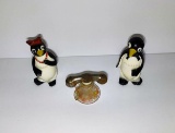 VINTAGE PENGUIN SALT AND PEPPER AND TELEPHONE CANDY CONTAINER