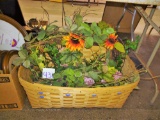 BASKET FULL OF DECORATIVE FLOWERS ETC - PICK UP ONLY