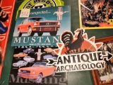 MUSTANG AND ANTIQUE ARCHEOLOGY ADVERTISING SIGNS - PICK UP ONLY