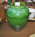 GREEN POTTERY FLOOR VASE - PICK UP ONLY
