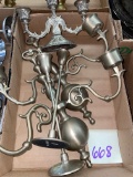 PEWTER CANDLE SCONCES - PICK UP ONLY
