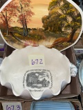 VINTAGE BOWL AND HAND-PAINTED PLATTER - PICK UP ONLY