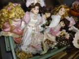 GROUP OF PORCELAIN HEAD DOLLS - PICK UP ONLY