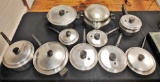 LARGE SET OF  FLAVOR SEAL & ECCO 3-PLY STAINLESS COOKWARE with LIDS