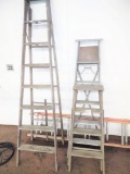 GROUP OF WOODEN LADDERS - PICK UP ONLY